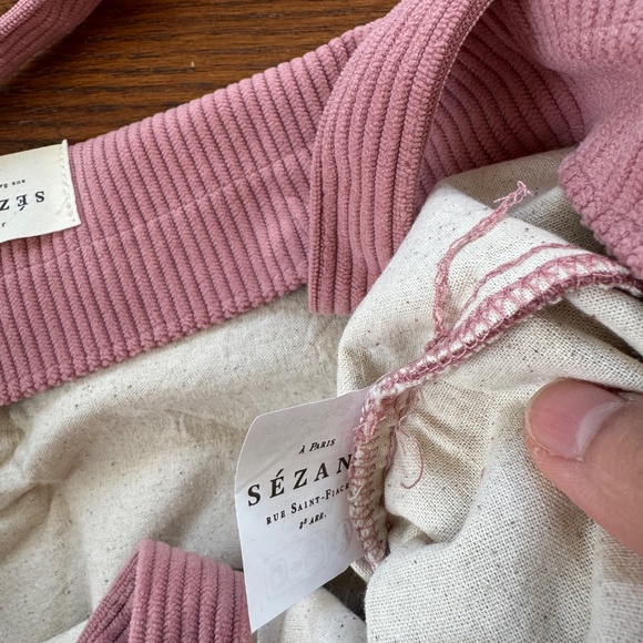 new Sézane tote bag super soft velvet corduroy pink rosewood limited edition - Picture 3 of 5